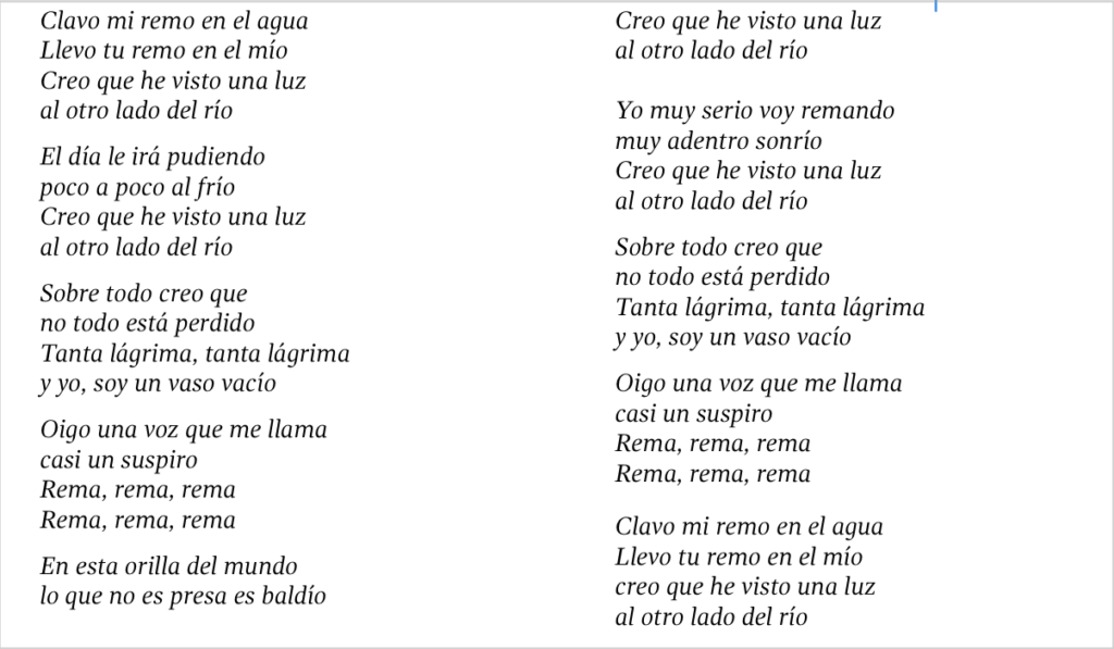 Al Otro Lado Del Rio Letra