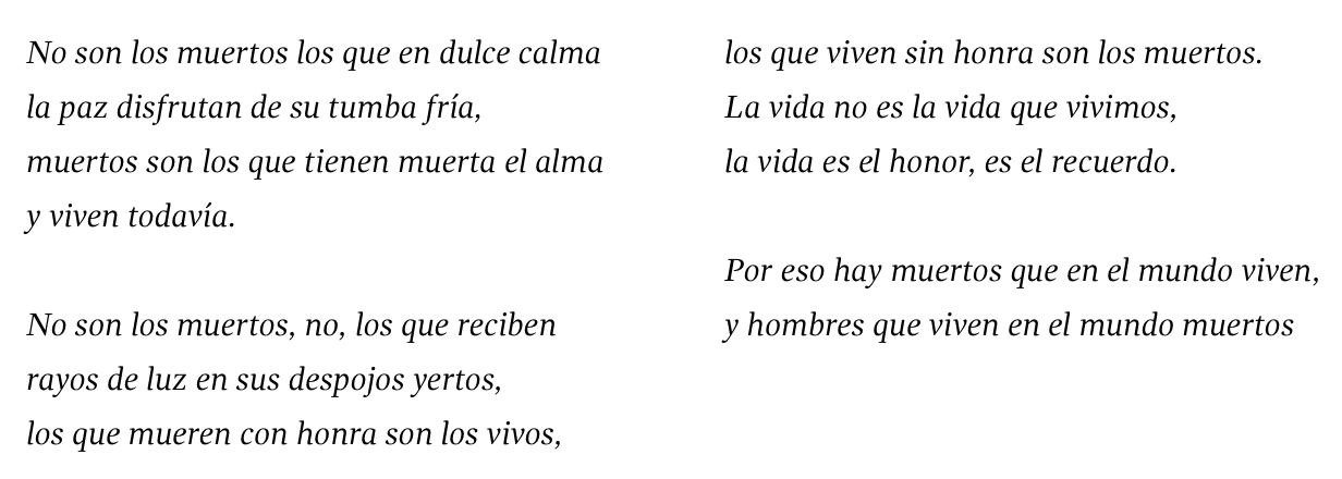 No son los muertos - Poema