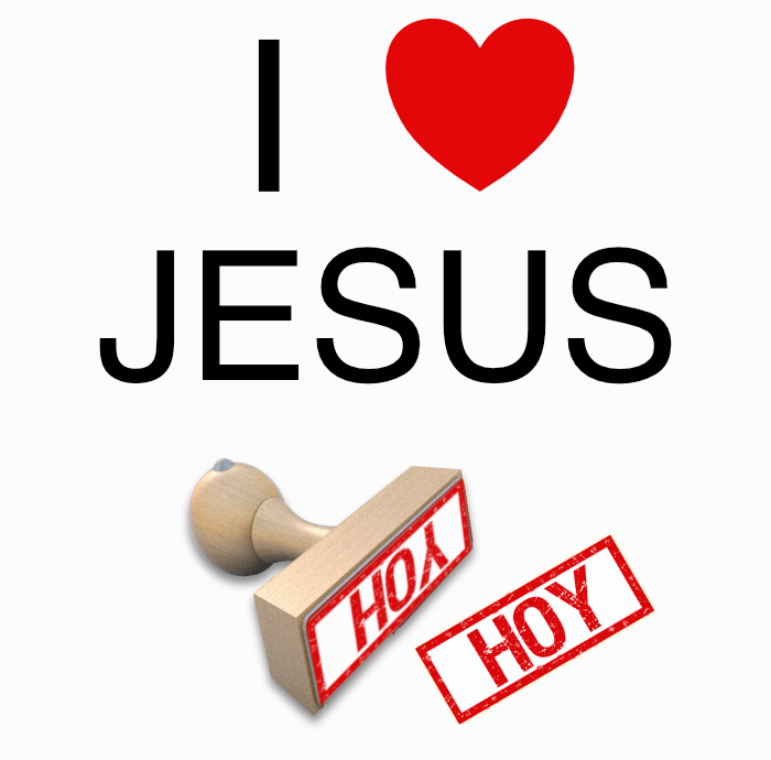 Cartel I love Jesus con sello
